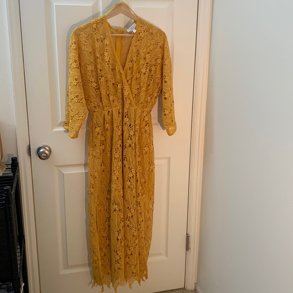 & Other Stories Allover Lace Midi Dress